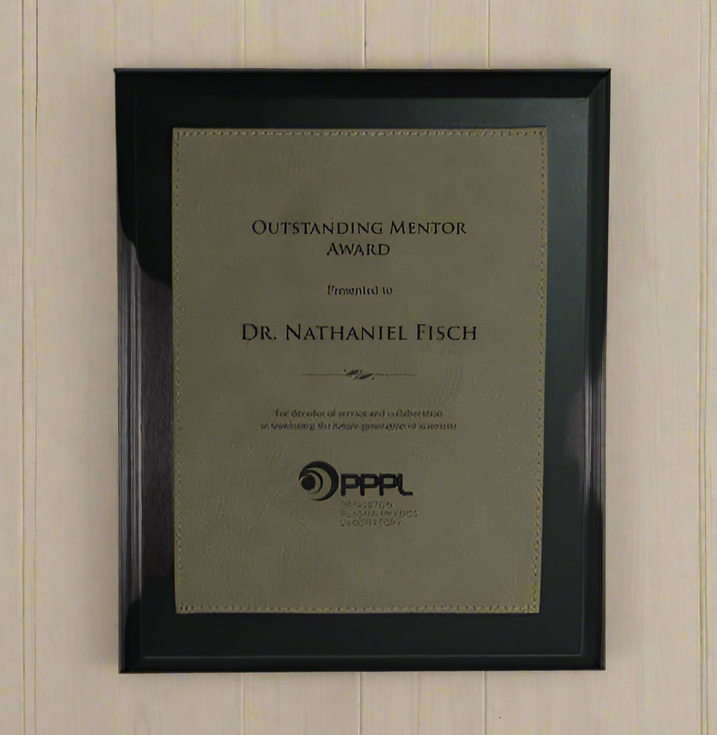 Ebony Laminate Plaque with Light Brown Leatherette Plate