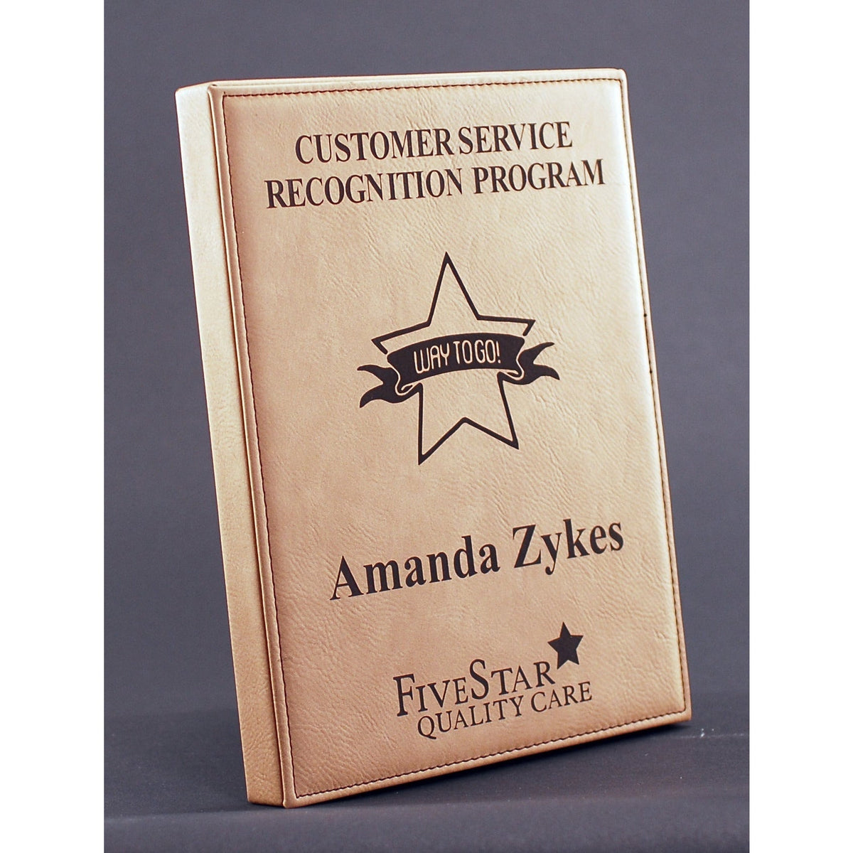 Leatherette Plaque - Light Brown