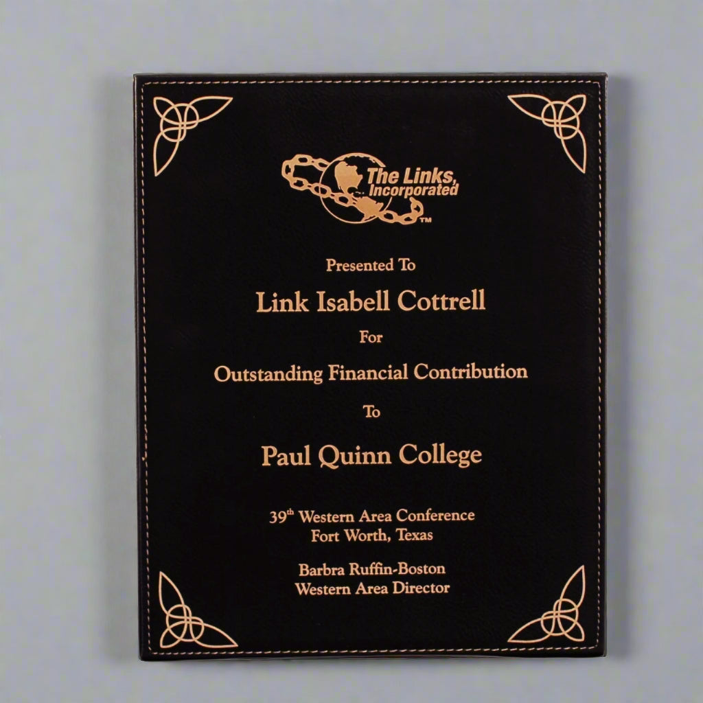 Leatherette Plaque - Black