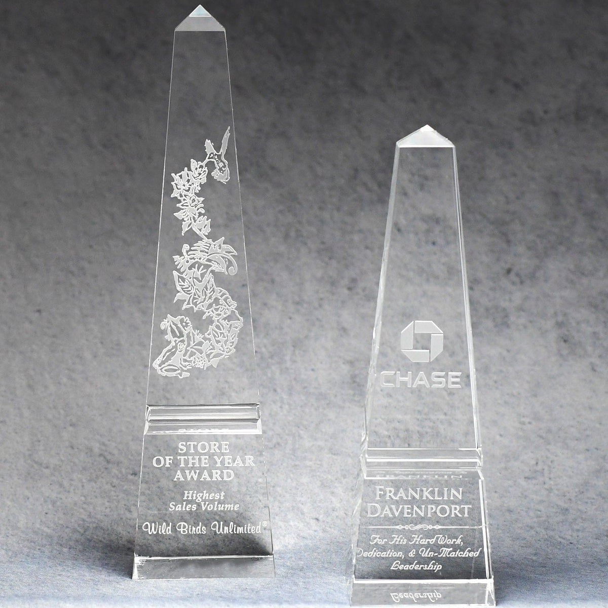Optic Crystal Groove Obelisk