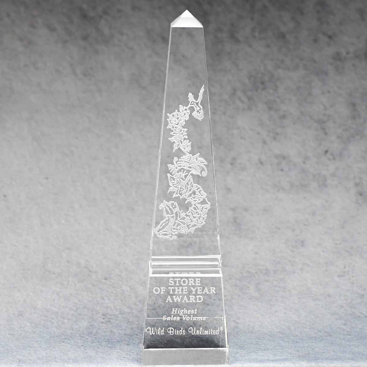 Optic Crystal Groove Obelisk